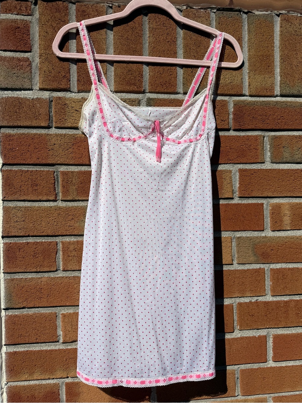 VTG 1960s Prue Acton for Kayser Polka Dot Mini Slip Dress Babydoll Chemise Mod